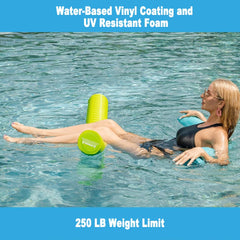 IMMERSA jumbo noodle, green, ideal for beach use and versatile pool fun.