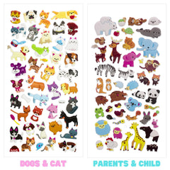 IMNEXT2U 3D Puffy Stickers Elephant Giraffe—vivid color for imaginative play