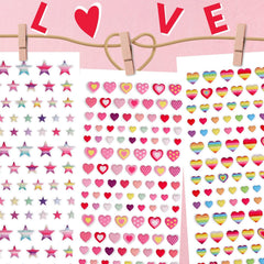 IMNEXT2U Puffy love-heart stickers sheet supports crafts and positive rewards.