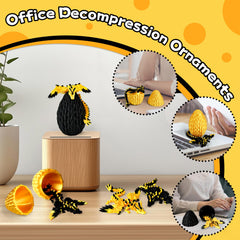 Impossmaker dragon egg gold with black dragon for collectible display.