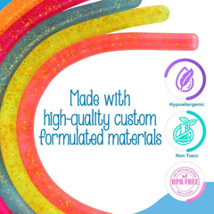 IMPRESA Five-pack Glitter Noodle Strands offers versatile stress relief at home or school.