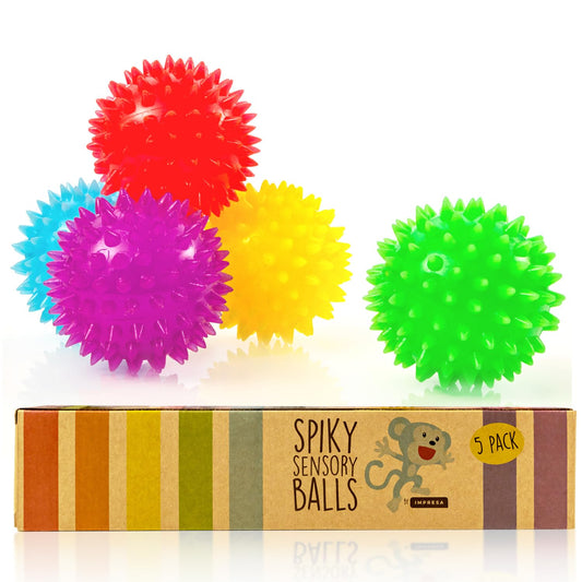 IMPRESA Spiky Balls multicolor pack for engaging sensory play and focus.