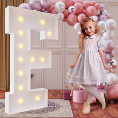 imprsv 4FT Marquee Letter F front view with bold foam board glow for photos
