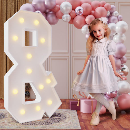 imprsv 4ft marquee letters illuminate a birthday backdrop with bold, photogenic impact.