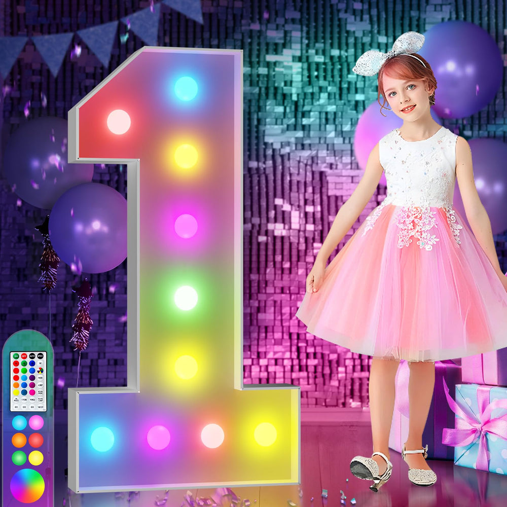 imprsv 4ft marquee number 1 glowing for bold birthday accents with LEDs