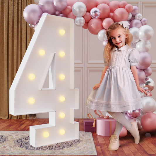 Imprsv 4ft marquee number 4 frame for quick, easy assembly and festive backdrops.