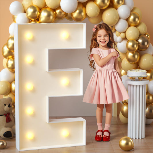 imprsv marquee letters 3ft E-shaped centerpiece for wedding decor with warm illumination