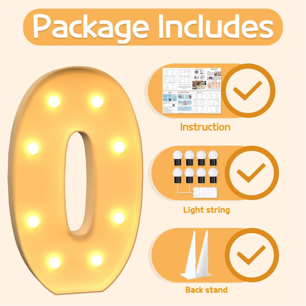 Imprsv marquee letters yellow light create inviting party atmosphere.