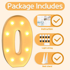 Imprsv marquee letters yellow light create inviting party atmosphere.