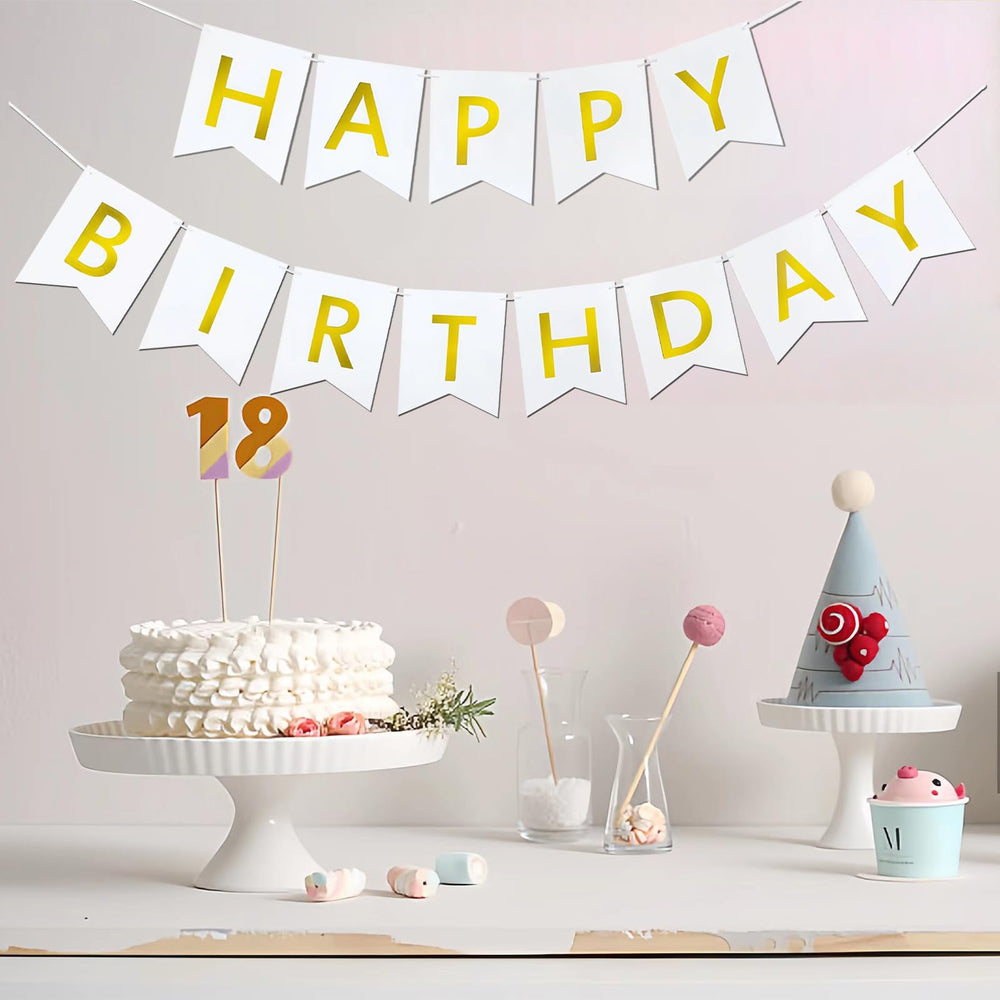 Imtively birthday banner decor suitable for indoor and outdoor venues.