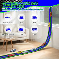 Inawenxlg dual-track layout enabling parallel racing with two cars