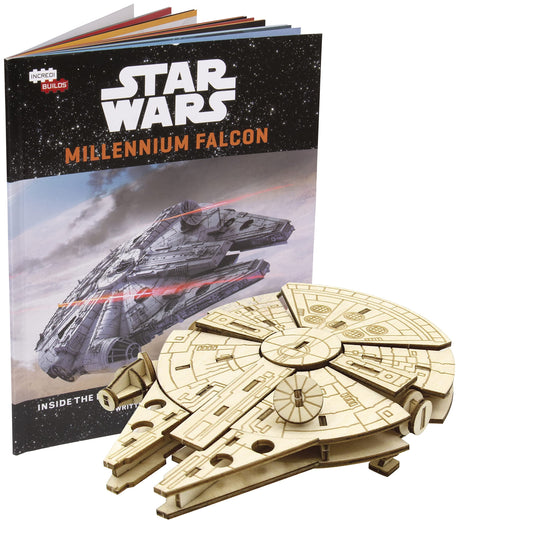 IncrediBuilds Millennium Falcon model assembly view, a satisfying DIY project.