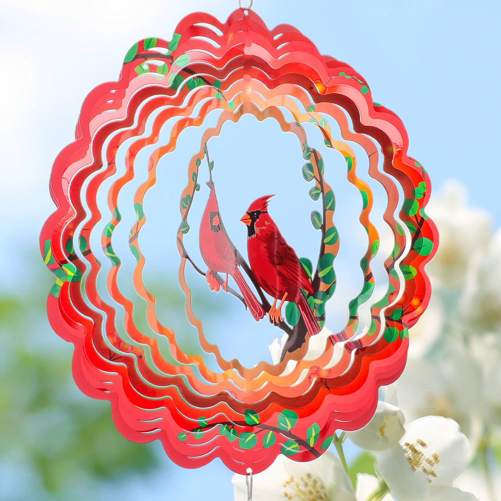INCROYDAY 3D cardinal design spinner adds dynamic light patterns to patios and porches.