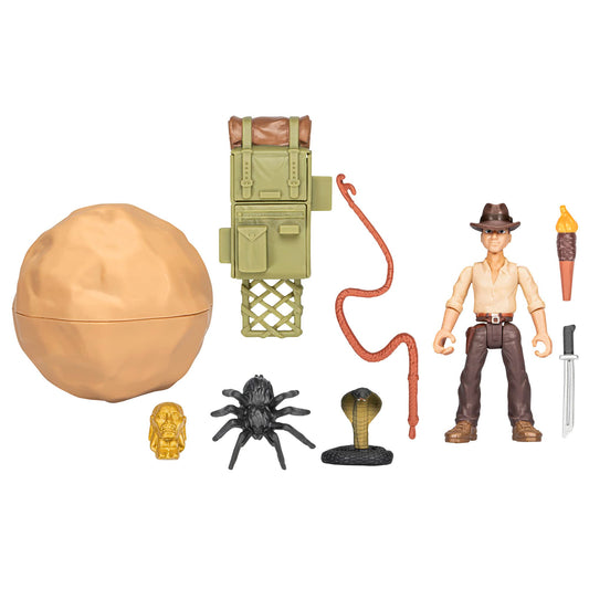 Indiana Jones Worlds of Adventure Adventure Backpack visible on the figure for imaginative play.