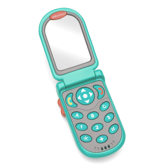 Infantino Flip and Peek Fun Phone front view promotes tactile engagement and language exploration