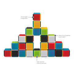 Infantino Press & Stay blocks are easy to wipe clean for busy caregiver days.