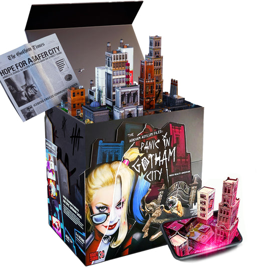 Infinite Rabbit Holes Arkham files box front invites family mystery night