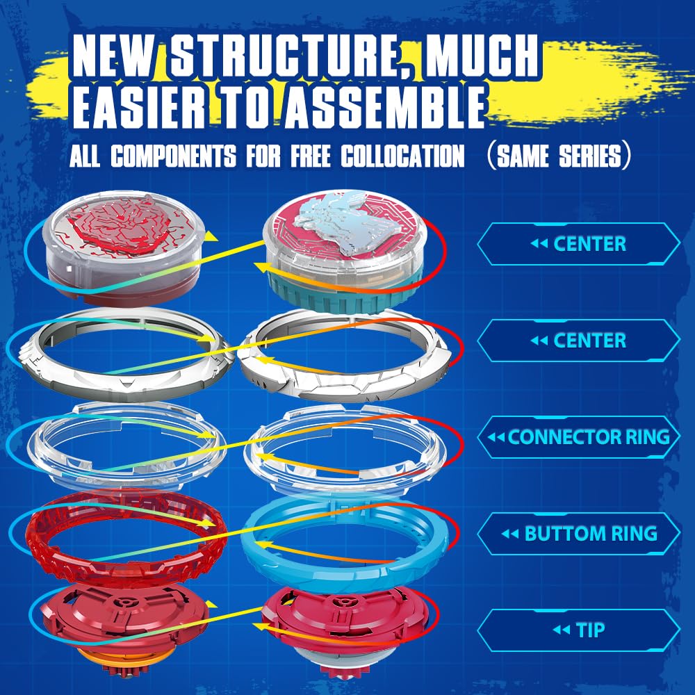 Infinity Nado glowing top shown with assembly tool included