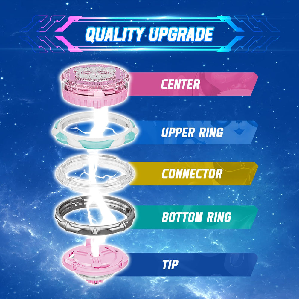 Infinity Nado spinning top in midair illustrating precision and focus.