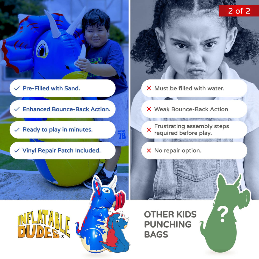 Inflatable Dudes leak proof bottom keeps playtime clean and durable