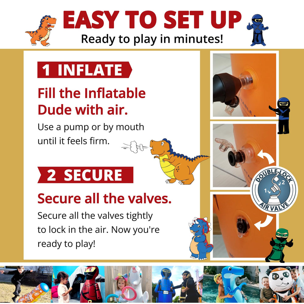 Inflatable Dudes Ninja Toy 47 inches ideal for ages 3-11 during active games
