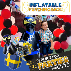 Inflatable Dudes Ninja Toy 47 Inches kids punching action in action pose.