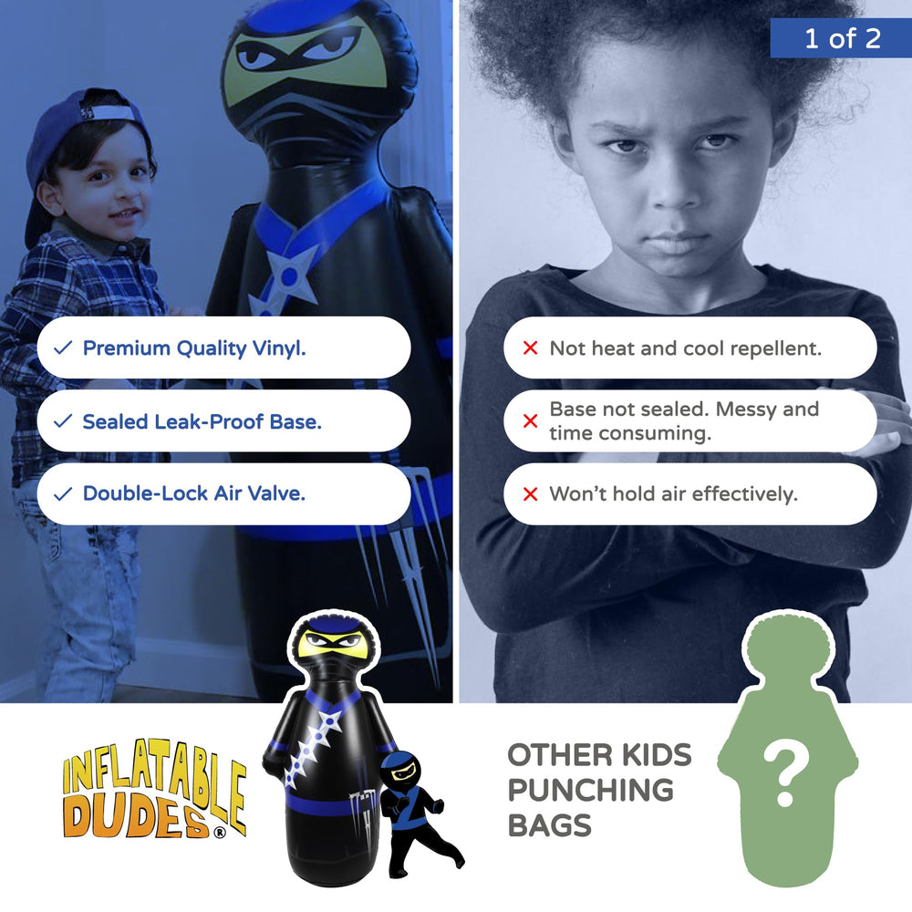 Inflatable Dudes Ninja Toy 47 Inches outdoor use for backyard ninja fun.