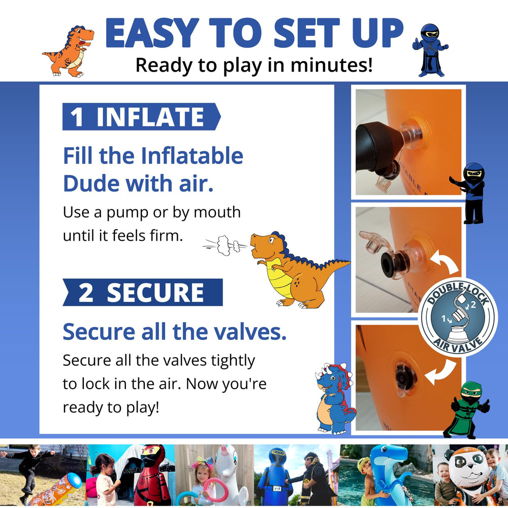 Inflatable Dudes Ninja Toy 47 Inches repair patch included for extended play.