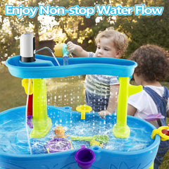 Infowush Water Table Pump cordless operation powered by a 2500 mAh battery.
