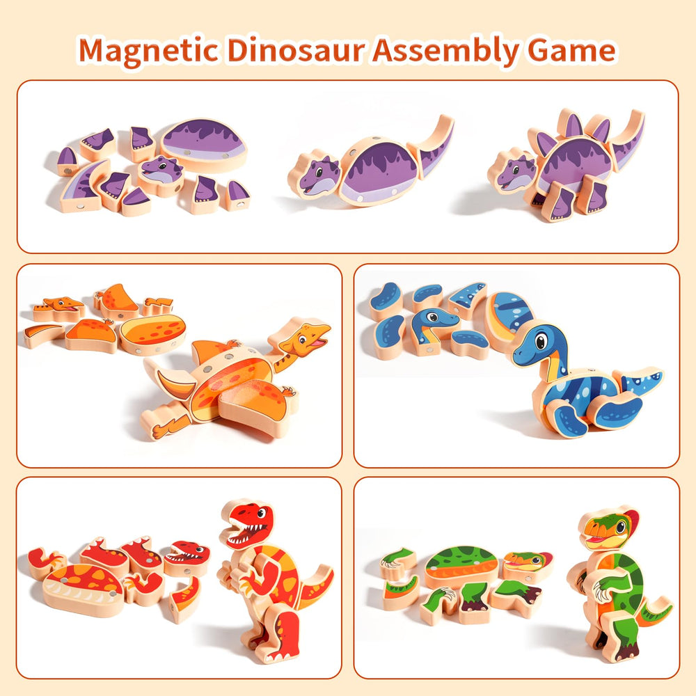 INIFEIDALA wooden-dino-tail-parts enable diverse dinosaur designs and storytelling.