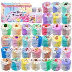 inksbui Butter Slime Kit two-toned swirl bottles for tactile play and colorful fun