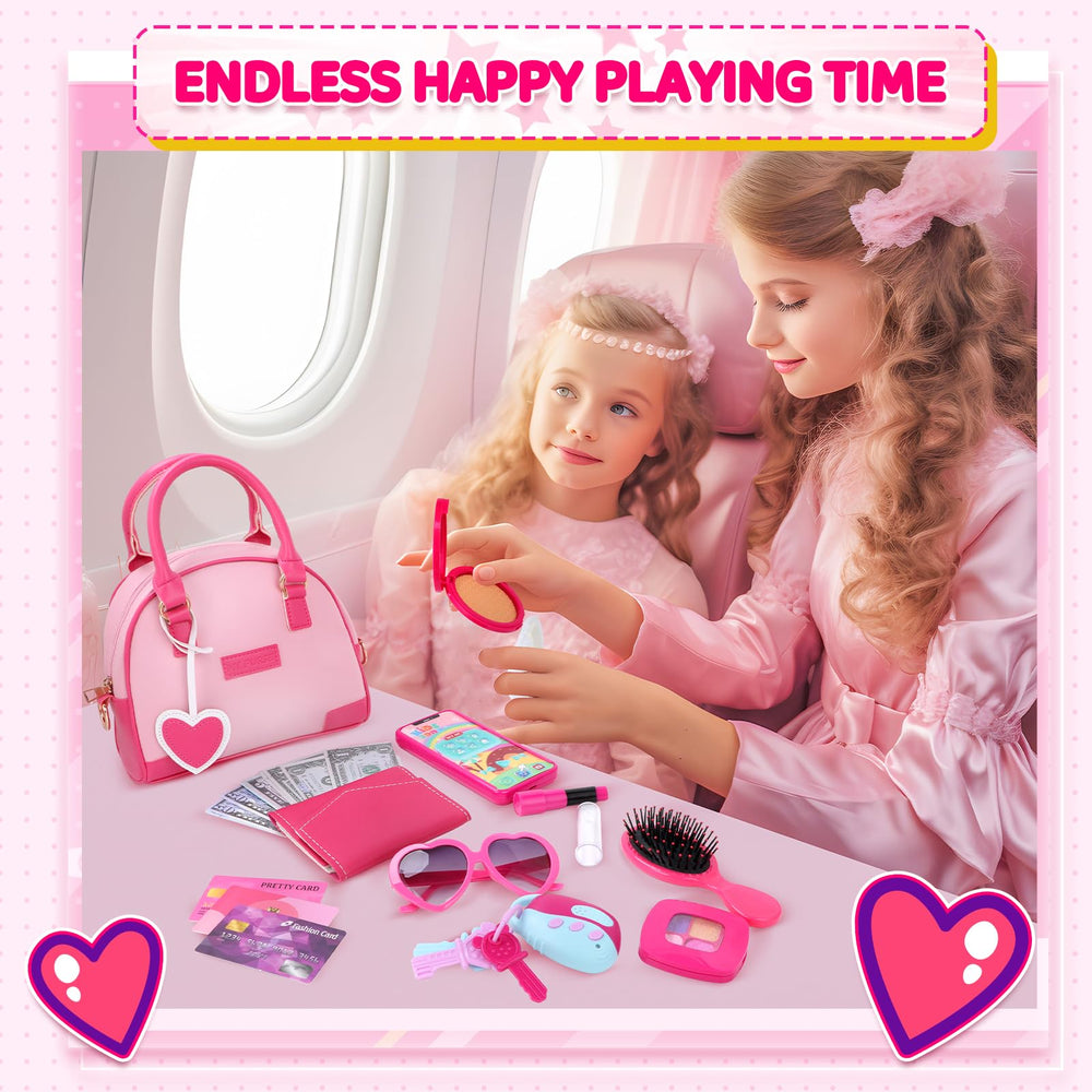 INNOCHEER hairbrush and powder puff accessories for daily dressing-up play