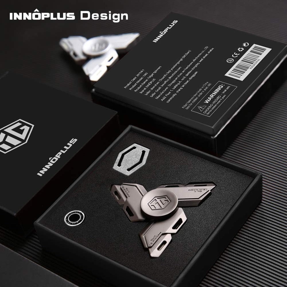 INNÔPLUS fidget spinner durable zinc alloy with a polished finish.