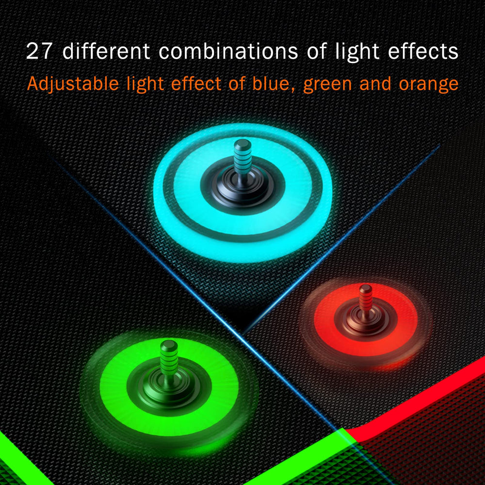 INNOPLUS fidget spinner illuminated night glow showcases 27 light effects for focus.