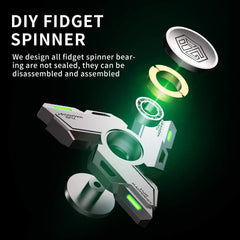 INNÔPLUS fidget spinner solar-light-charge powers a luminous glow for evening play.