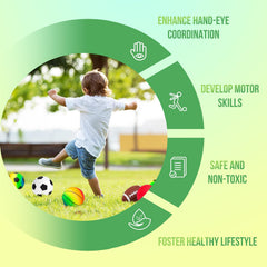 Innotoys soft balls durable rubber construction for long lasting playtime.