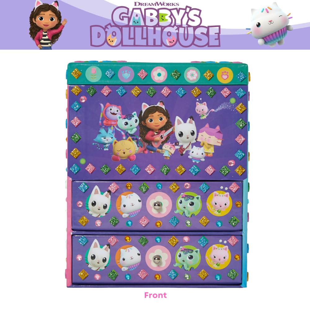 Innovative Designs Gabby’s Dollhouse jewelry box mirror for styling ideas during play.