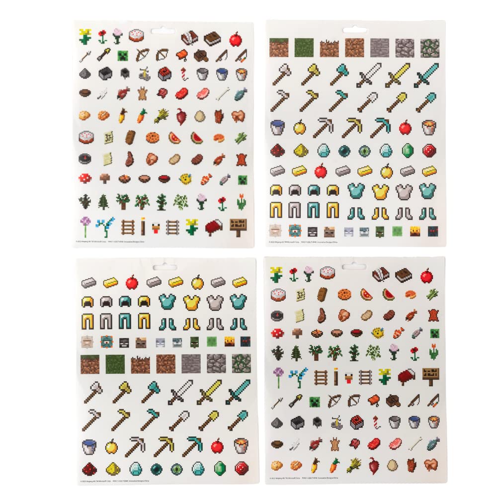 Innovative Designs Minecraft stickers notebook decoration spreads colorful fun on school supplies.