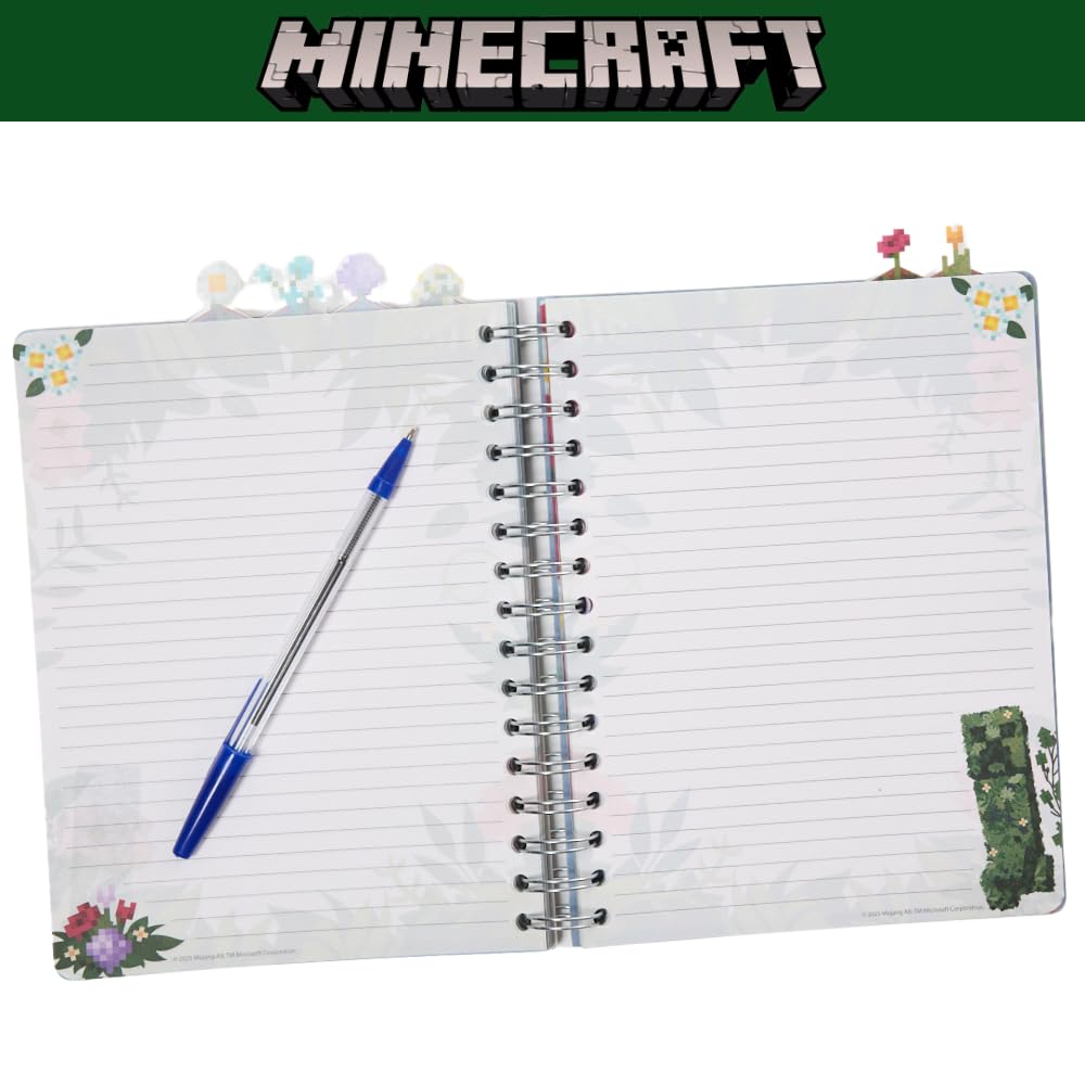 Innovative Designs Minecraft Tab Journal lined pages with Creeper corners for playful note taking.