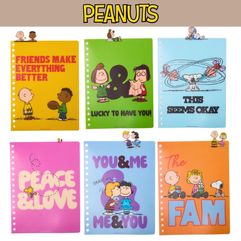 Peanuts Journal vinyl cover offers durable protection and easy cleaning.