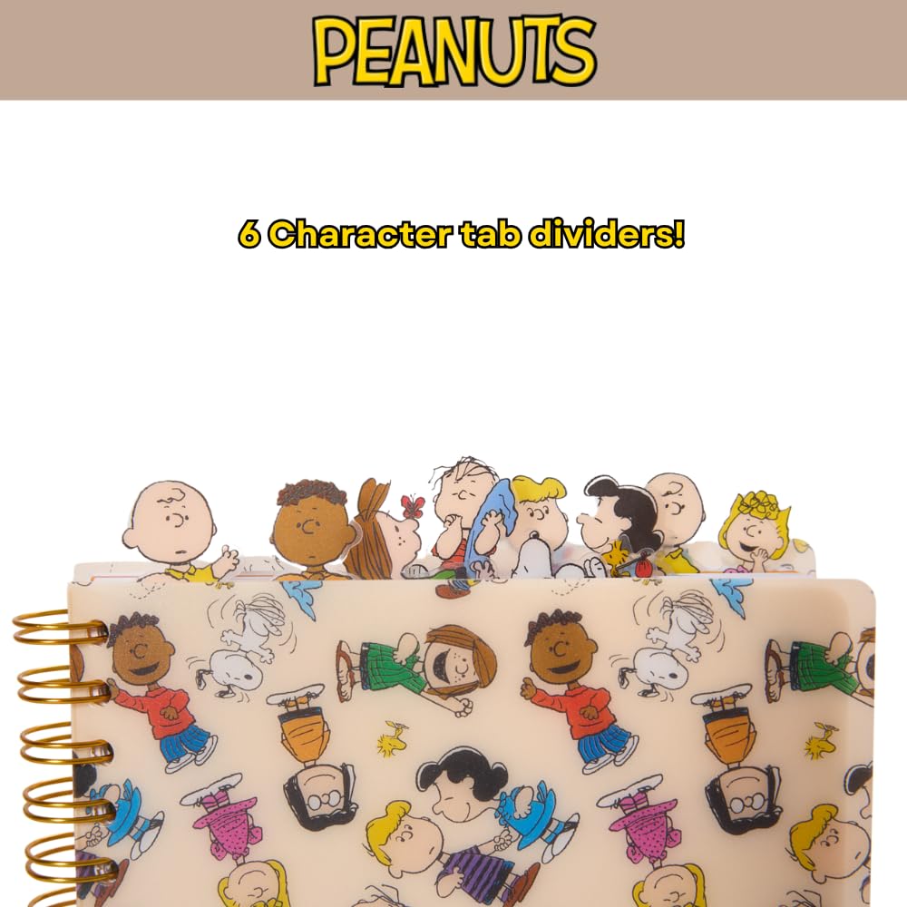 Peanuts Journal spiral binding keeps pages flat for comfortable writing at desk or travel.
