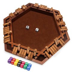 INNOVJOPRO Shut The Box wooden box with dice for family game nights.
