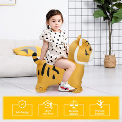 INPANY bouncing tiger hopper in action supports imaginative safari play.