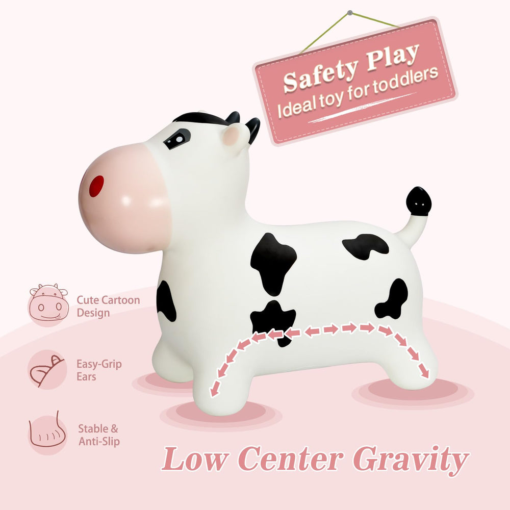 INPANY Bouncy Cow Hopper inflation area detail shows easy setup
