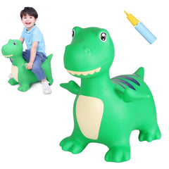 INPANY Bouncy Horse front view—friendly dinosaur hopper for joyful indoor and outdoor play.