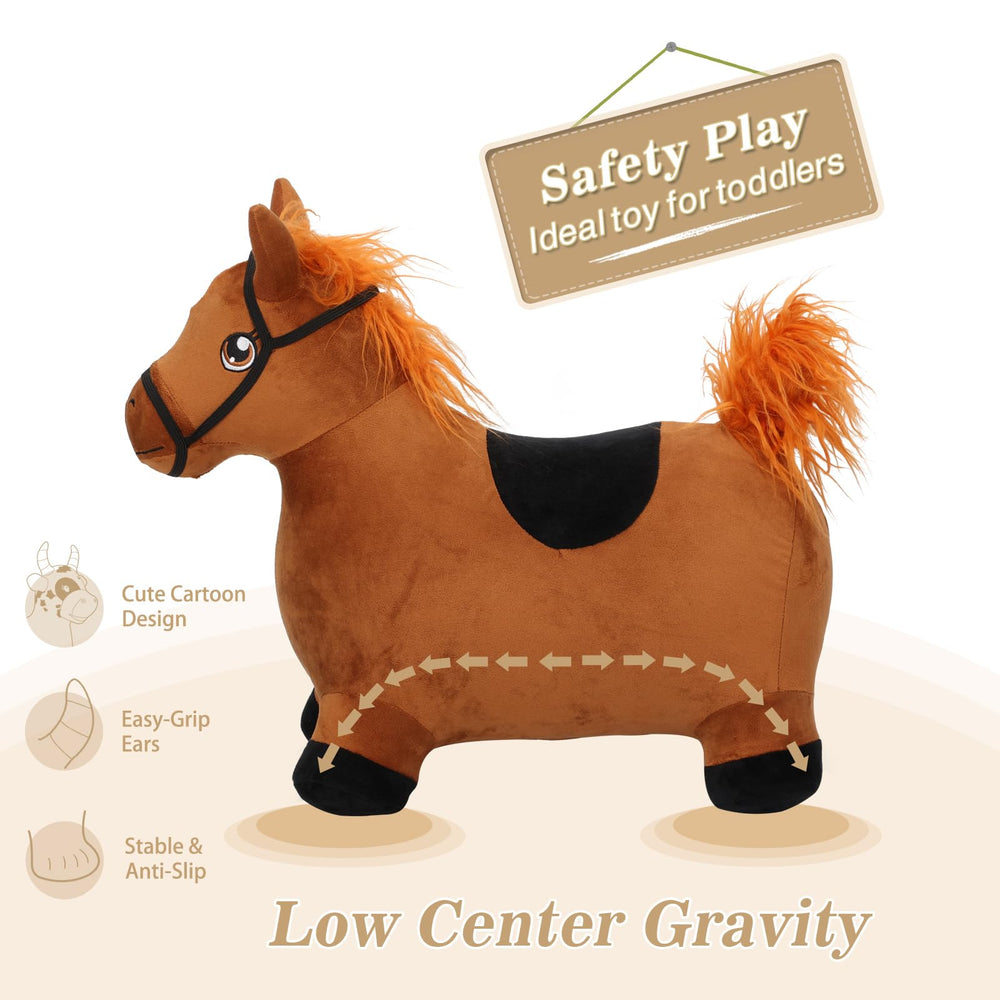 INPANY bouncy horse toy supports indoor and outdoor play for versatile fun.
