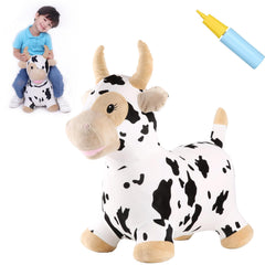 INPANY cow hopper with soft plush cover, gentle on skin for soft, safe play