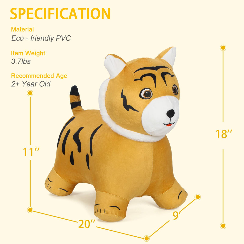INPANY tiger bouncy hopper closeup plush cover inviting tactile fun.