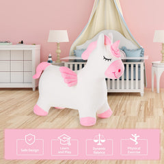INPANY Unicorn Bouncy Horse Toy child riding action showing balance benefits