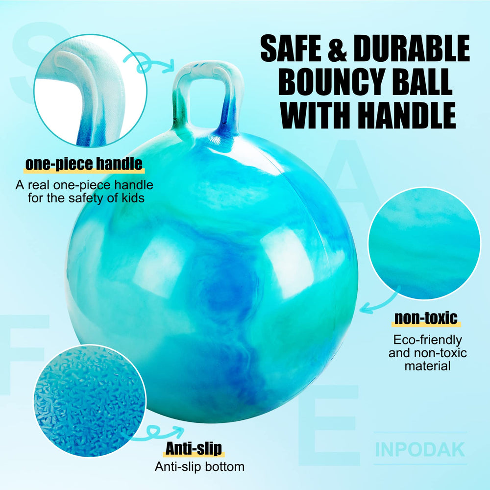 Bright INPODAK hopper ball colors for visibility during play.
